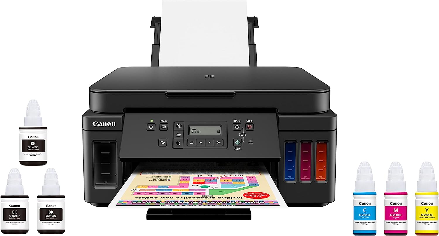 Canon PIXMA G6020 All-in-One Supertank Wireless (Megatank) Printer, Copier and Scan with Mobile Printing, Black, Works with Alexa - Image 2
